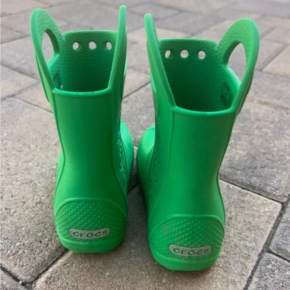 CROCS Green Rain & Snow Boots Waterproof Pull-On - Picture 7 of 9